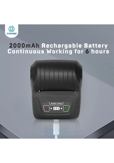 Honeybeeshop Sinmark Sk58 Taşınabilir Etiket Yazıcı Siyah Ofis Ev İşletme Adres İçin 4030 Kağıt Rulosu