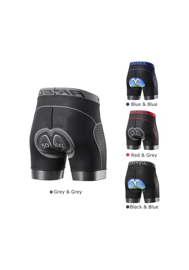 Arsuxeo Erkekler Bisiklet İç Giyim Şort 5d Jel Yastıklı Xl Gri