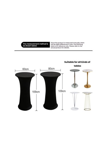 Sones Elastik Spandex Masa Örtüsü Otel Düğün Dekoru Düz Renk Kokteyl Yuvarlak Tabanlı Bar Örtüsü, Boyut: 80 Cm Yuvarlak Beyaz Beyaz