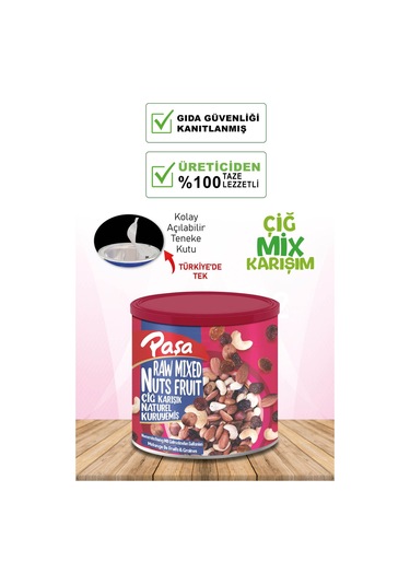 Paşa Kuruyemiş Çiğ Karışık Naturel Kuruyemiş Teneke 150 G