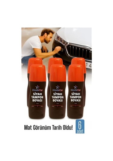 Modacar 6 Lı Siyah Tampon Boyası Solmuş Ve Matlaşmış Tamponlar İçin Hızlı Yenileme