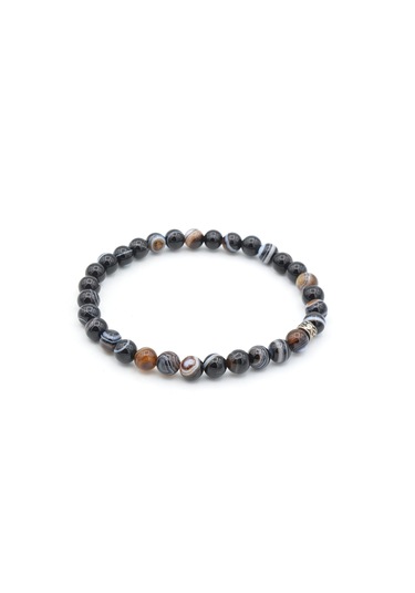 Hakiki Doğal Süleymaniye Göz Akik Taşı Bileklik 6 Mm