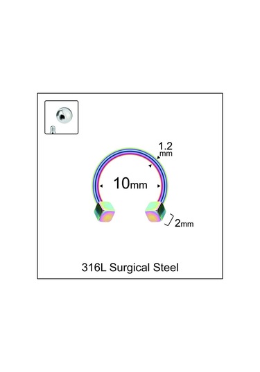 316 L Cerrahi Çelik Kıkırdak Helix Tragus Piercingi Çok Renkli