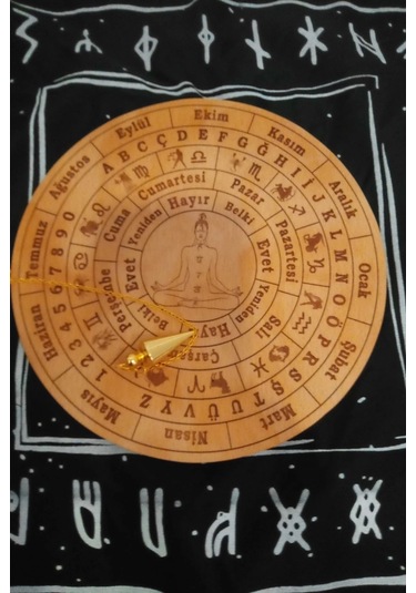 Pandül Sarkaç Tahtası Türkçe Ahşap Sarkaç Örtüsü Pirinç Pandül Ritüel Set