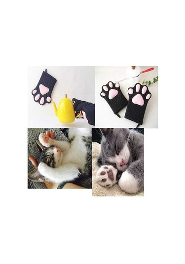 Ulzyvf Ve Tasarımı Pişirme Pamuk, Kedi Desenli Kapitone Izgara Isıya Dayanıklı Fırın Eldivenleri, Diğer Dayanıklı İp Diğer