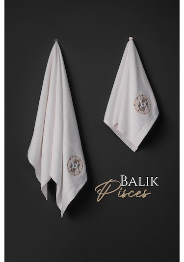 Varol %100 Microcotton Üst Kalite Havlu Seti Burç Nakışlı Balık-standart Balık Diğer