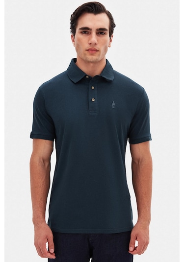 Twn Slim Fit Petrol Pike Dokulu T-shirt 4ec146011784m R01