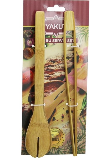 2 Pcs Ahşap Bambu Maşa Seti İnce Izgara - Kaşıklı Servis Maşa 48 Diğer