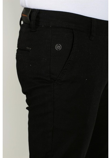 Erkek Syah Slim Fit Armürlü Chino Pantolon Ncs Jeans 2194-siyah Siyah