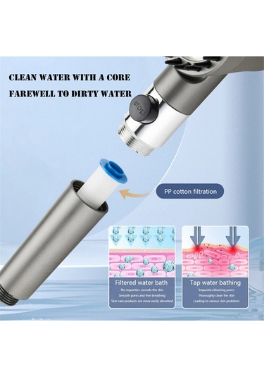 Geeksen İşlevli Masaj Duşu, Üç Ayarlanabilir Filtreleme Duş Başlığı Modu, Duş Başlığı Diğer