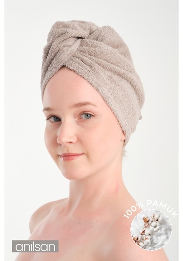 %100 Pamuk Bej-pudra-beyaz Havlu Bone Saç Kurutma Bonesi Kafa Havlusu Duş Banyo Bonesi Islak Saç Kur Çok Renkli