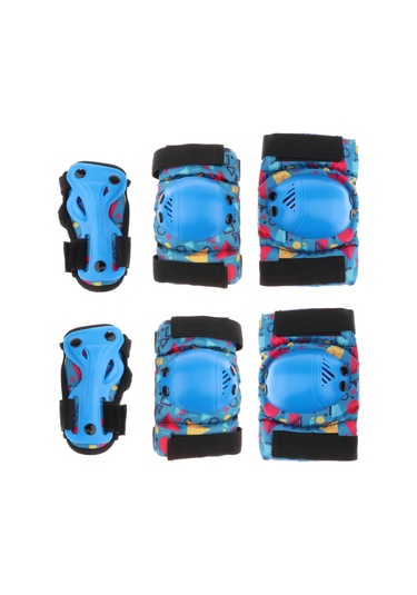 Suntek Kaykay Paten Diz Dirsek Bilek Pedi Koruyucu Dişli Mavi S Mavi