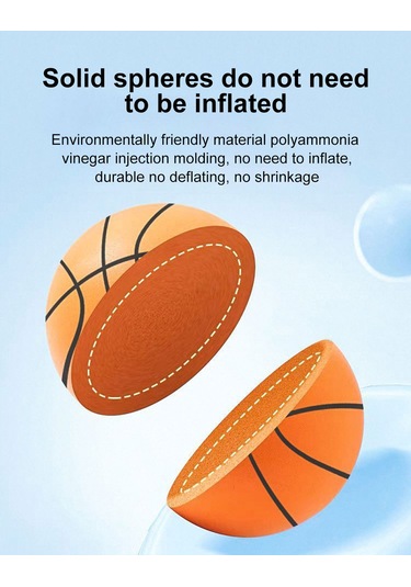 Ranyeek Çocuklar İçin Sessiz Pu Köpük Basketbol Topu - 24cm 7 No'lu, Renkli Ve Hafif