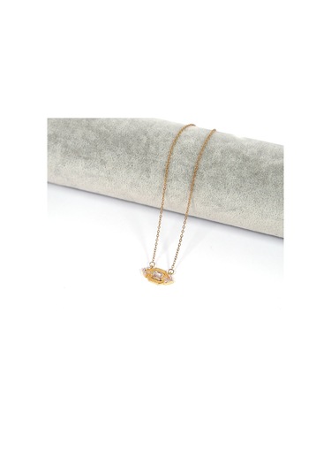 Çelik Kolye Işıltılı Göz Model - K-130 Altın