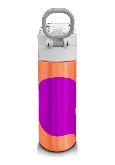Coral High Kids Koyu Pembe Turuncu Desenli Pipetli Ve Direkt İçim Çelik Termos 500 Ml 31884 Koyu Pembe