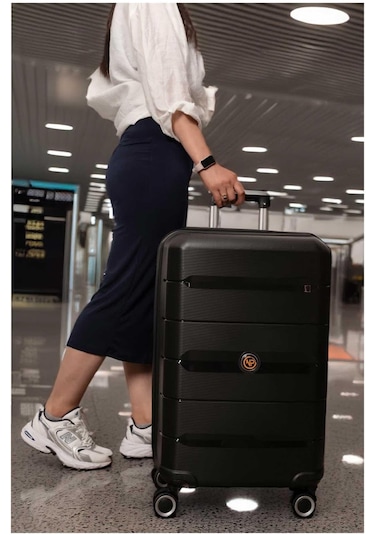 Npo Diamond Pp Polipropilen Orta Boy Kırılmaz Valiz - Siyah