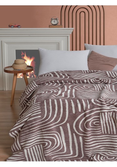 Pamela Çift Kişilik Battaniye 200x220 Cm Sütlü Kahve