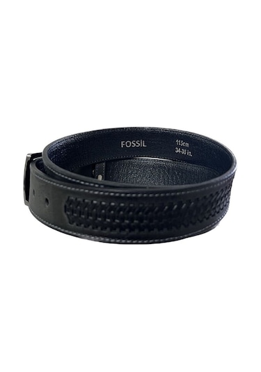 Fossil Gri Desenli Hakiki Deri Spor Kemer 4cm-125cm Gri