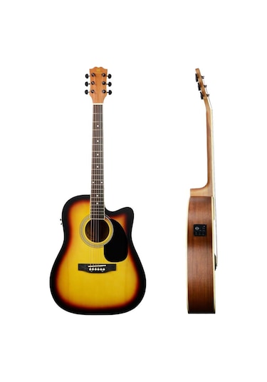 Maxword Mcg-750sb Yüksek Kaliteli Ağaç Ekolayzerli Elektro Akustik Gitar Full Set