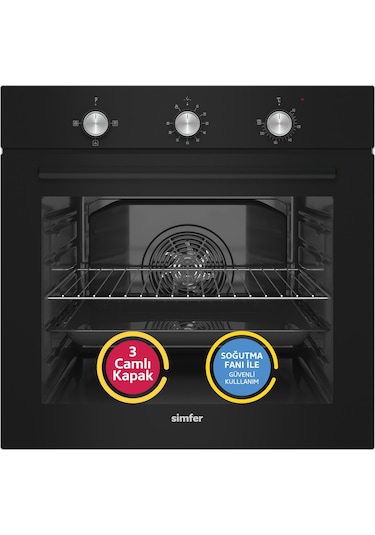 Simfer SB8228 - T3046 - SD8722 Trend Mekanik Siyah 3'lü Ankastre Set