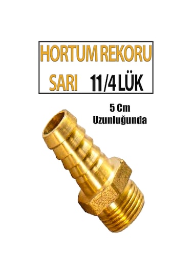 Sarı Pirinç Hortum Rekoru 11/4 Lük 5 Cm Uzunluğunda