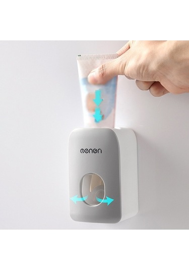 Novahub Otomatik Diş Macunu Dağıtıcısı, Çocuklar İçin Duvara Monte, Siyah, Pratik Banyo Aksesuarı Siyah