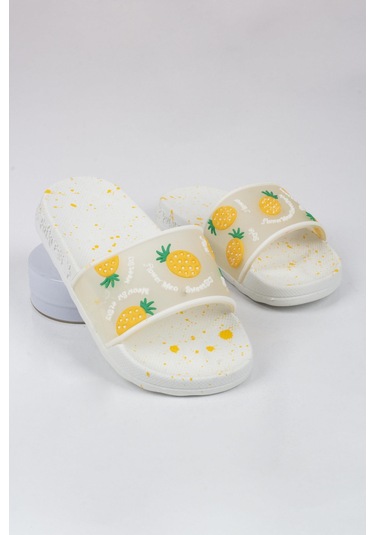 Kız Çocuk Ananas Yazı Ve Temalı Terlik-5770-sarı Sarı