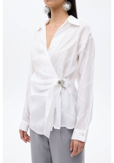 Quzu Ekru Kadın Gömlek Blz00847 Ekru