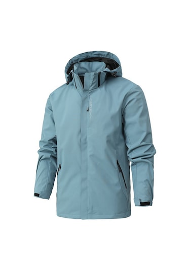 Outdoor Thin-cut Windbreaker Jacket, Men's Windproof And Waterproof Jacket Açık Mavi