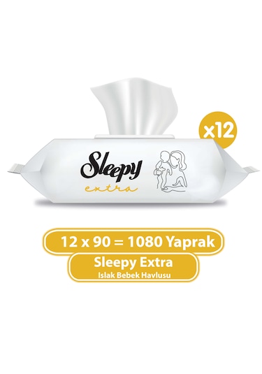 Sleepy Extra Islak Bebek Havlusu 12 x 90'lı 1080 Yaprak