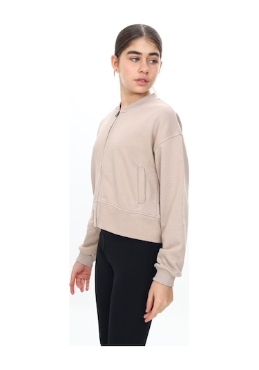 Toontoy Kız Çocuk Fermuarlı Hırka Bej