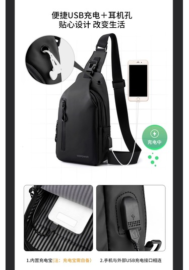 Erkek Büyük Kapasiteli Günlük Çapraz Çanta Koyu Mavi