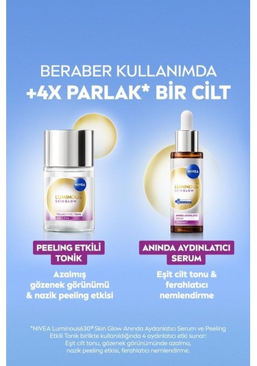 Luminous630 Skin Glow Peeling Etkili Tonik 100ml, Parlaklık, Eşit Cilt Tonu, Aha Pha, Aloe Vera