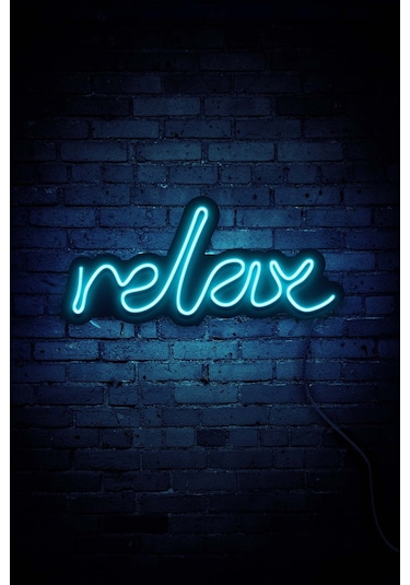 Relax Neon Led Duvar Aydınlatması & Dekoru & Gece Lambası Mavi Mavi