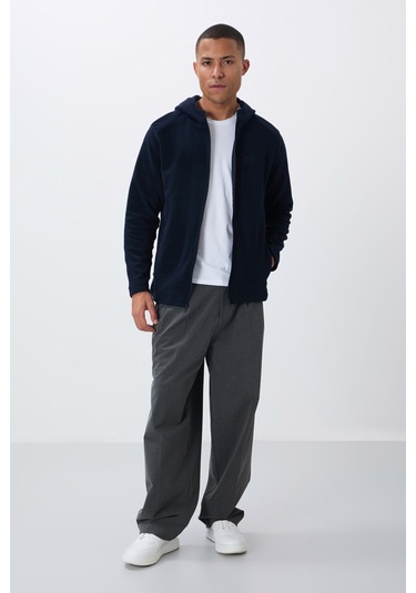 Tommy Life Connell Lacivert Rahat Kalıp Polar Erkek Sweatshirt - 88313 Lacivert