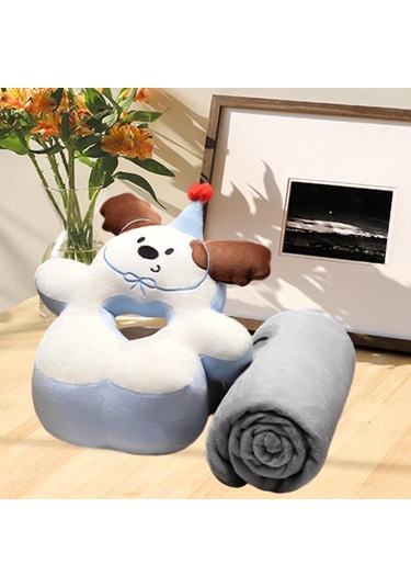 Homyl Ofis Masası Yastık Seyahat Yatak Odası Kanepe Için Çok Kahverengi Kulaklı Battaniye