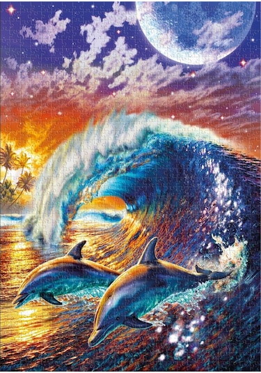 Ks Games 1000 Parça Dalgalarla Surf Karanlıkta Parlayan Puzzşe - 20765 - Adrian Chesterman