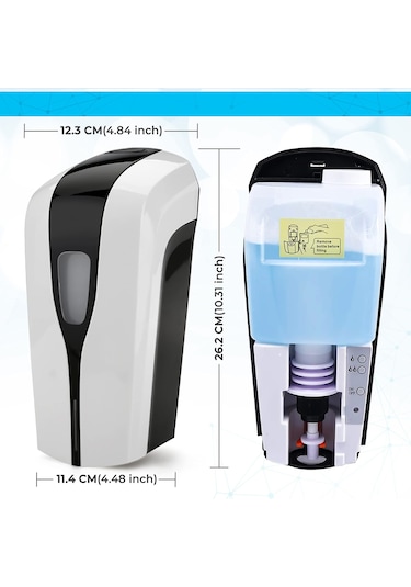 Qfdr Otomatik Duvar Montajlı Sabunluk 1000 Ml Otomatik Püskürtme Şeffaf