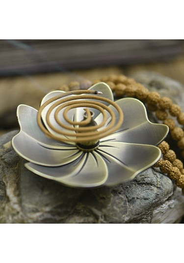 Geeroyoo Retro Gümüş Renkli Allüminyum Kuru İkli Tütsü Tepsi, Ev Feraşatı, Budizm Stili, Çiçek Desenli, Kuru İkli Tutucu, Tepe Odası Dekorasyonu