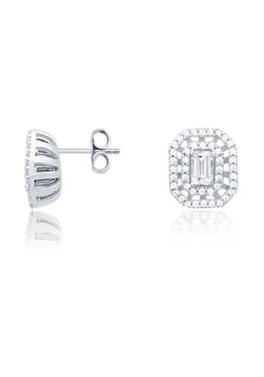 Tektaş - Beyaz Altın 14 Ayar Baget Taşlı Küpe N11.19181