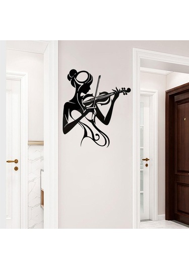 Homyl Kemancı Kadın Silüet Sanatı Duvar Askısı Banyo İçin 26x30cm