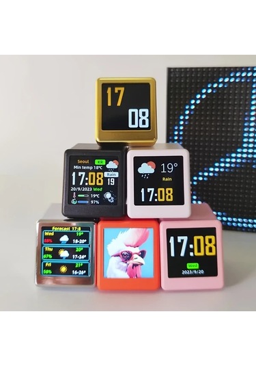 Motion003 6'lı Akıllı Wifi Hava Durumu İstasyonu Sarı Sıcaklık Nem Rüzgar Hızı İzleme Dijital Saat Ev Ofis Masaüstü Dekoru