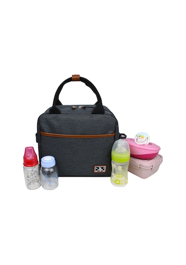 Stylo Food Bag Mama Ve Çok Amaçlı Yemek Taşıma Termos Çantası Füme