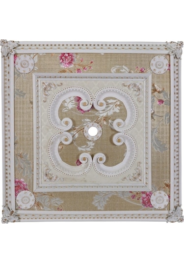 Kare Beyaz Altın Saray Tavan 90x90 Cm