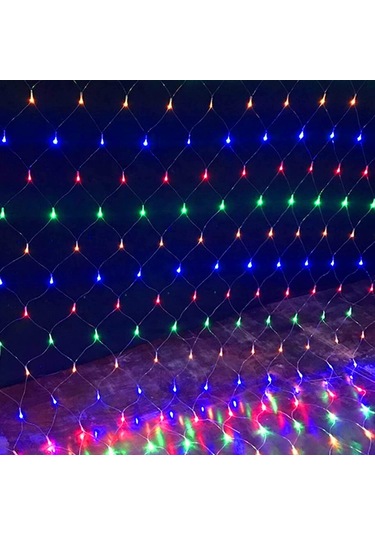 Xindoker 24v Düşük Gerilimli 3x2m Renkli 192 Led'li Su Geçirmez Bahçe Aydınlatması, 8 Işık Modu, Bağlanabilir Jaring Işık Amerikan Tipi Şarj Aleti Renk