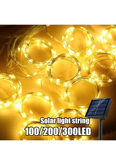 3m Güneş Enerjili Perde Işıkları Peri Işık Zinciri 8 Mod Dış Mekan Su Geçirmez Dekoratif Işıklar Peri Noel Ev Bahçe İçin Diğer