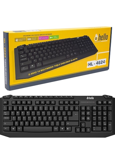 Hello Hl 4624 2 4Ghz 14 Multımedıa Tuşlu Kablosuz Klavye