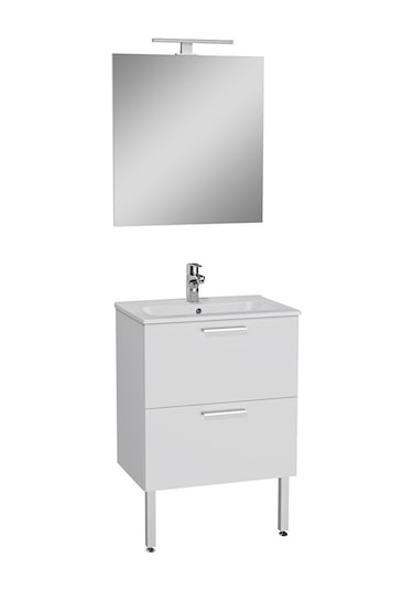 Vitra Mia 75071 Banyo Dolabı Seti Çekmeceli Ayaklı  Parlak Beyaz  60 Cm Çok Renkli