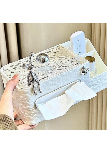 Suntek Banyo Oturma Odası Ofis Için Doku Kutusu Kapağı Yüz Tutucu Beyaz