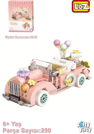 Loz Mini Block Serisi/ Pembe Araba -lz4210 290 Parça Oyuncak Yapım Seti